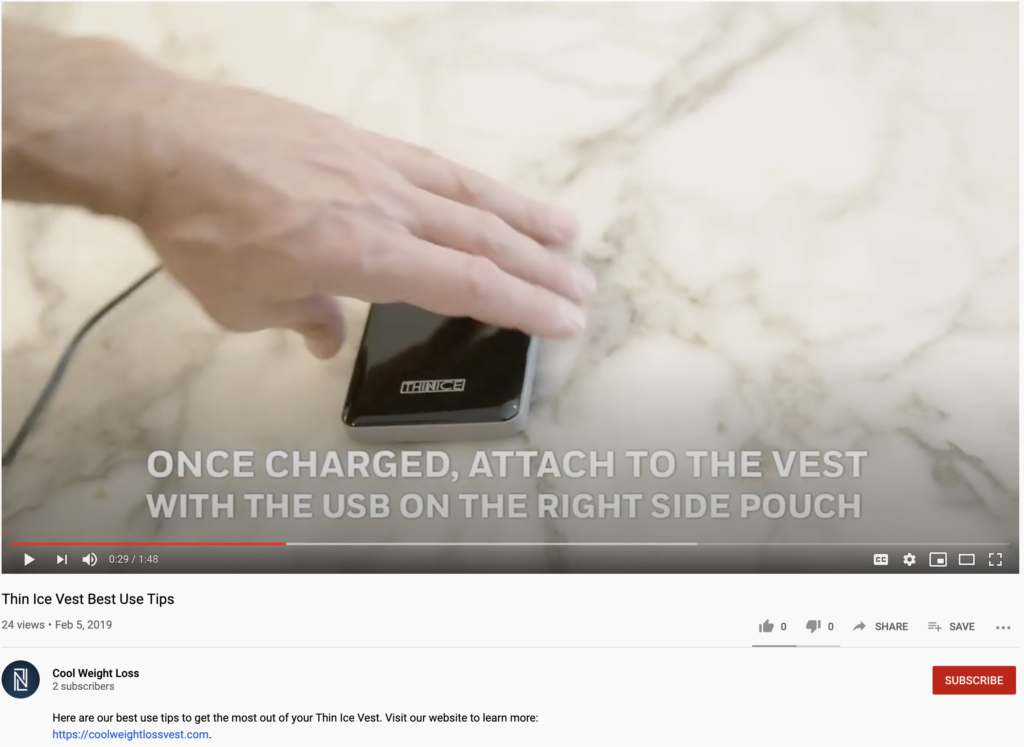 Coolweightloss vest by thin ice